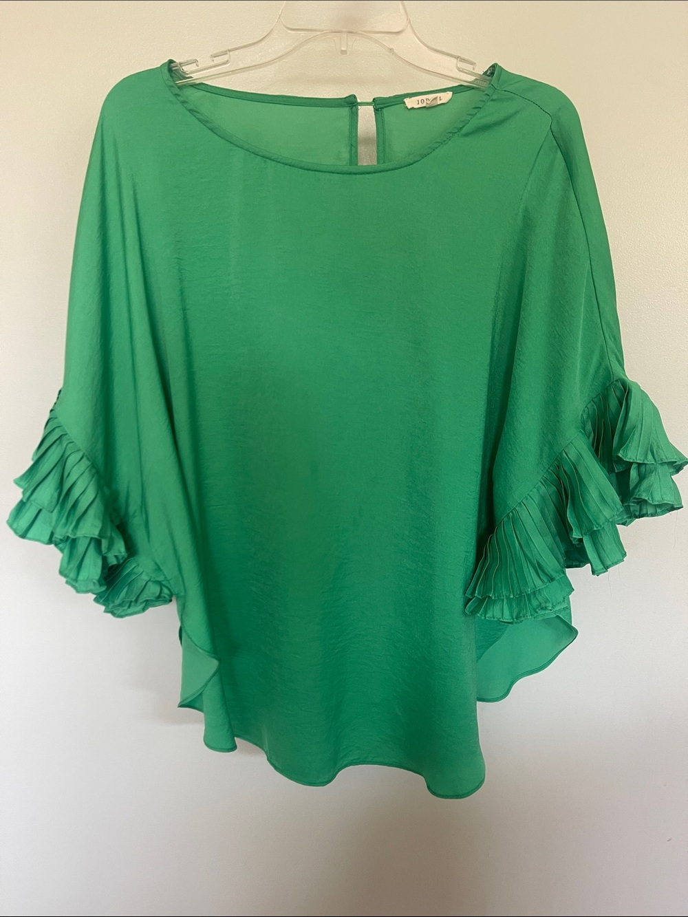 Jodifl Green Ruffle-Sleeve Women's Blouse